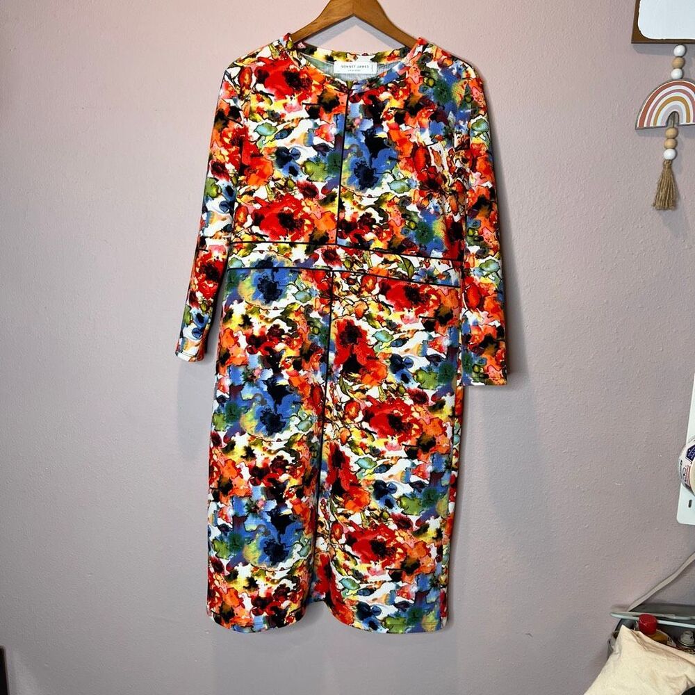 Sonnet James "A Play Dress" in a multicolor watercolor floral pattern
